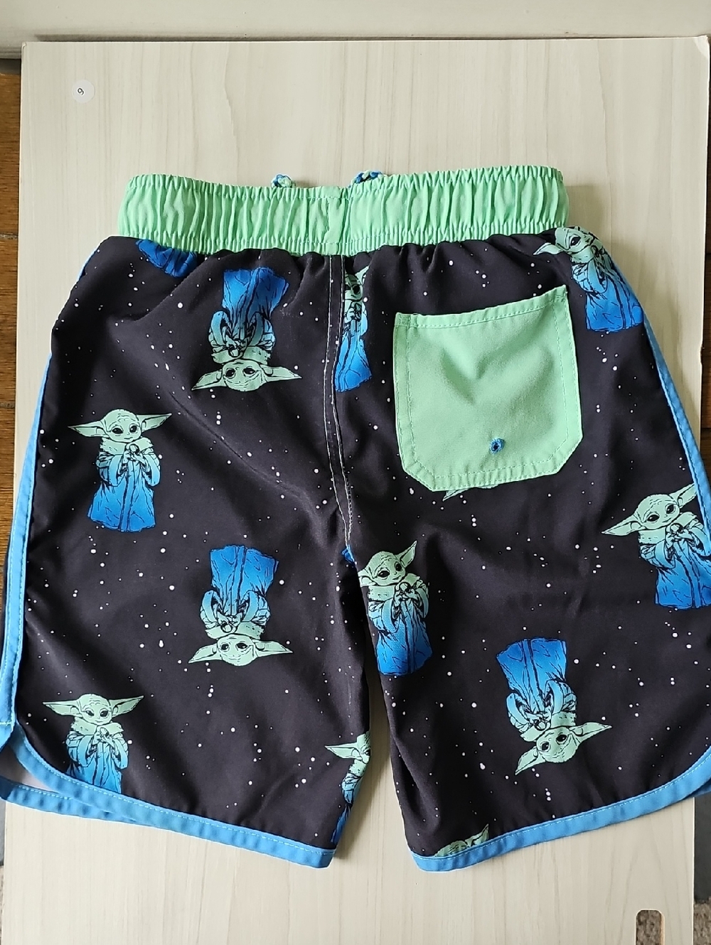 Kids Star Wars 'The Child' Baby Yoda Swim Trunks - Black & Blue - Picture 5 of 6